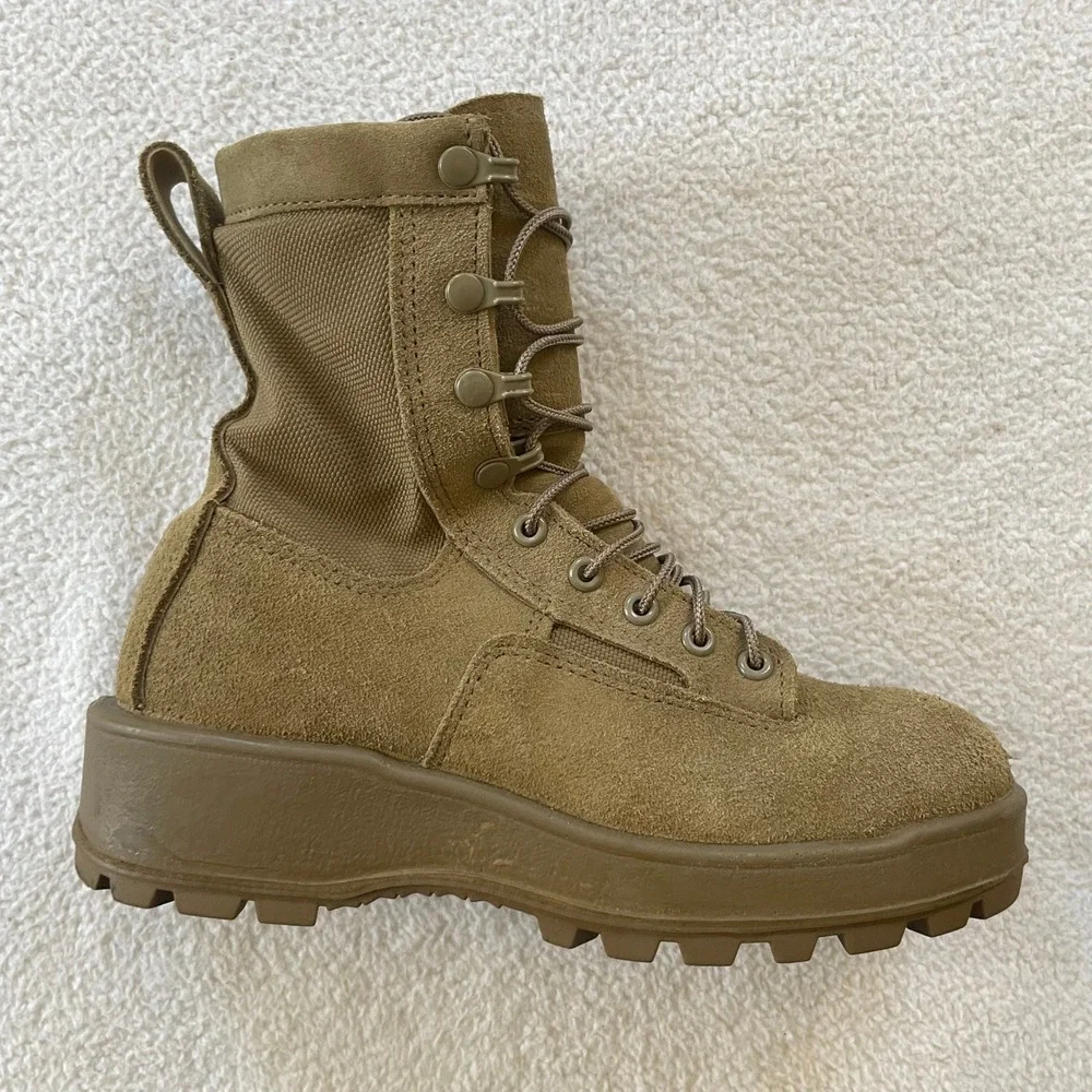 Altama Combat Boots‎ Mens 5R Tan Suede Vibram Military Flight SPE1C1